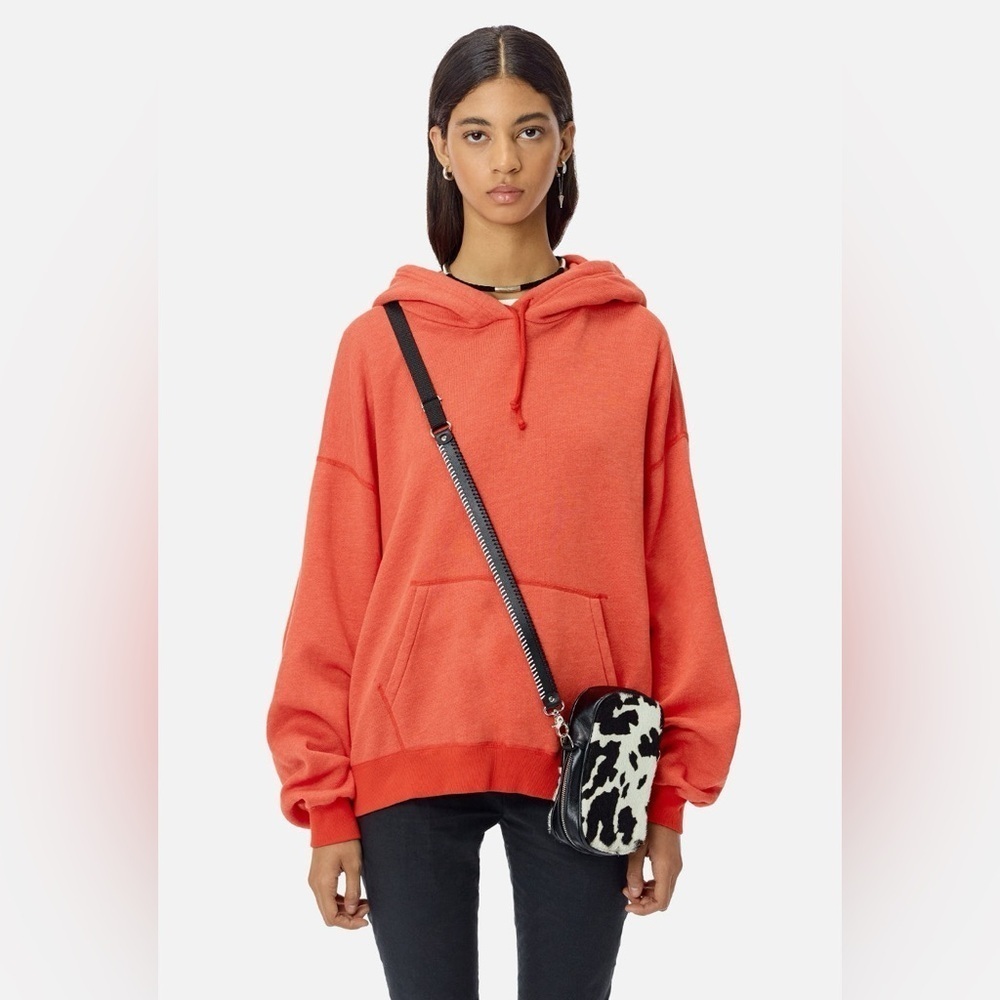 John Elliott Women's Vintage Fleece Hoodie Sweatshirt Mars Orange L NWT